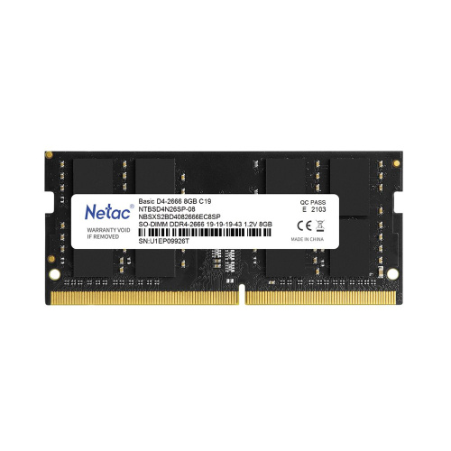 Оперативная память SODIMM Netac Basic [NTBSD4N32SP-08] 8 ГБ DDR4