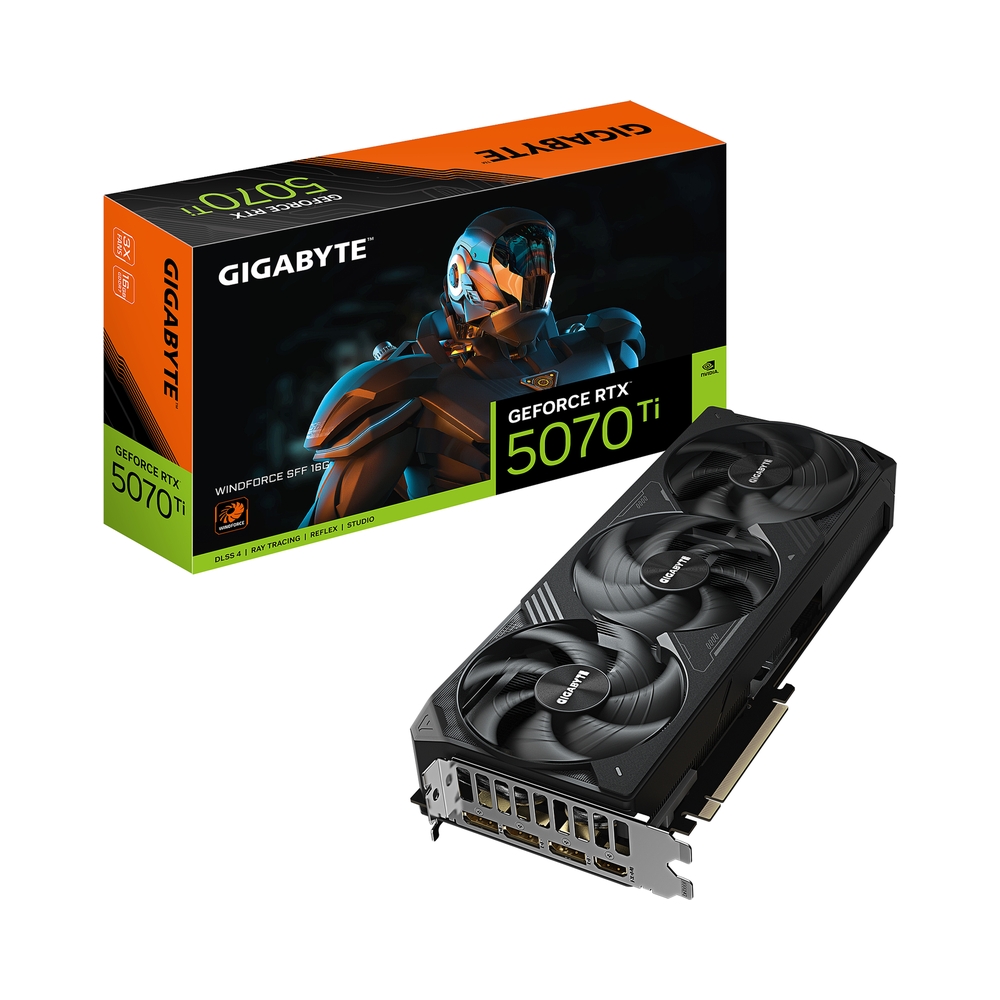 Видеокарта GIGABYTE GeForce RTX 5070 Ti WINDFORCE SFF [GV-N507TWF3-16GD]