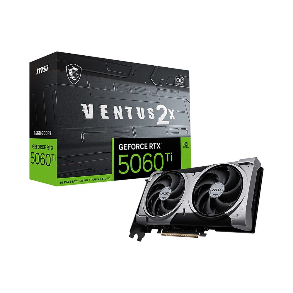 Видеокарта MSI GeForce RTX 5060 Ti VENTUS 2X OC PLUS [RTX 5060 Ti 16G VENTUS 2X OC PLUS]
