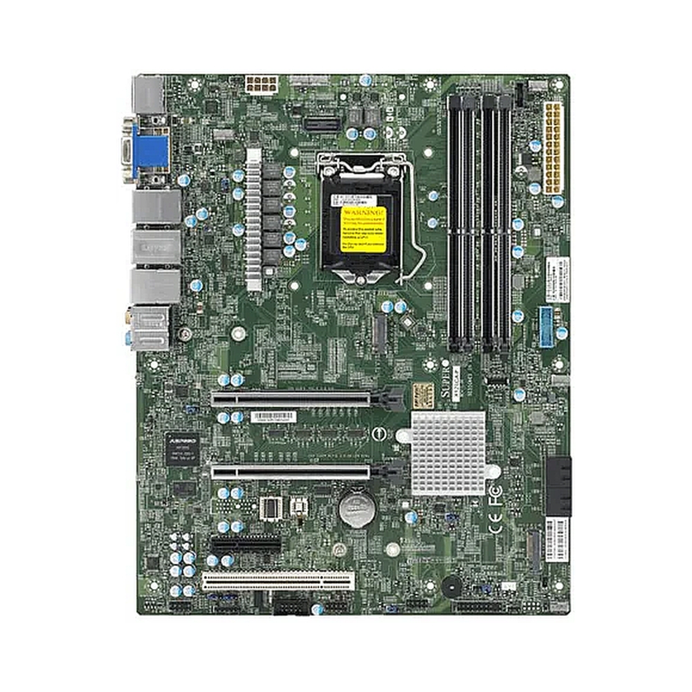 Материнская плата SuperMicro MBD-X12SCA-F-B W-1200 CPU, 4 DIMM slots, Intel W480 controller for 4 SATA3 (6 Gbps) ports, RAID 0,1,5,10, 1 PCI-E 3.0 x4, 2 PCI-E 3.0 x16 slots, bulk