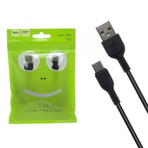 Кабель USB 2.0 hoco X13, AM/Type-C M, черный, 1м