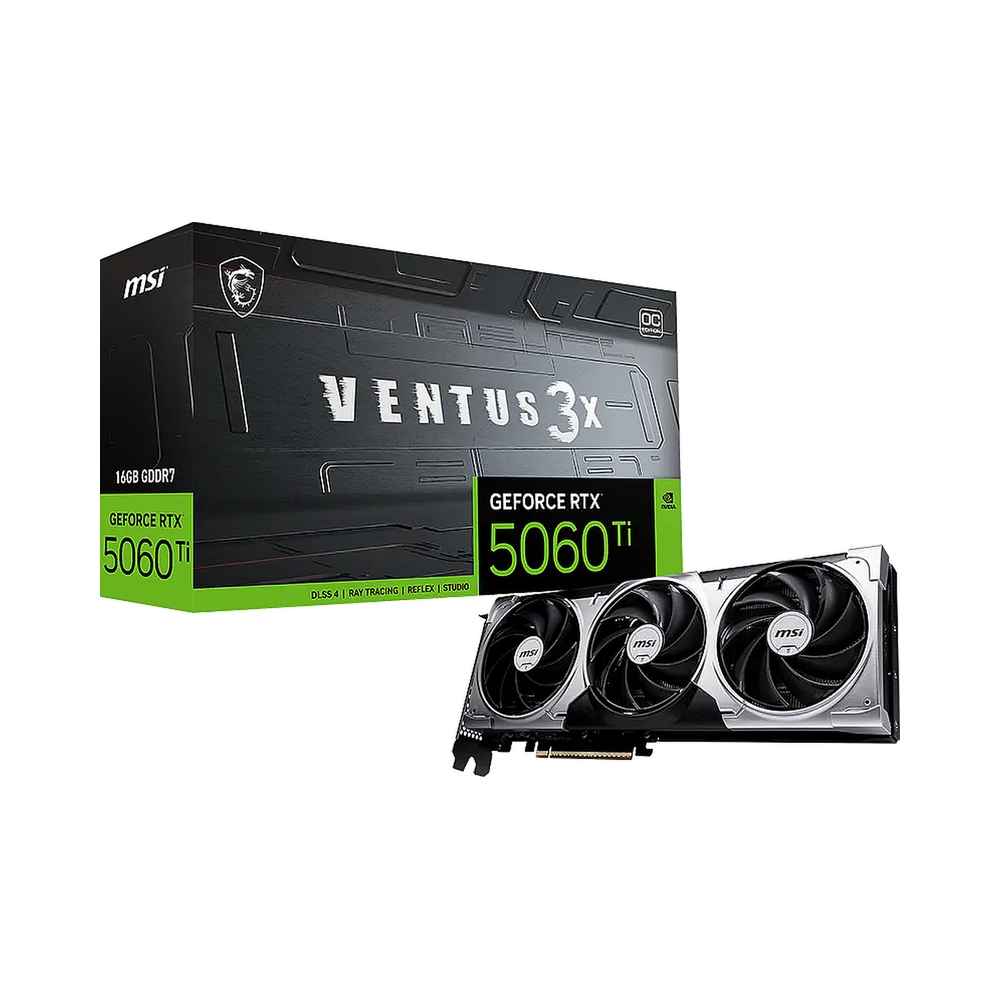 Видеокарта MSI GeForce RTX 5060 Ti VENTUS 3X OC [RTX 5060 Ti 16G VENTUS 3X OC]