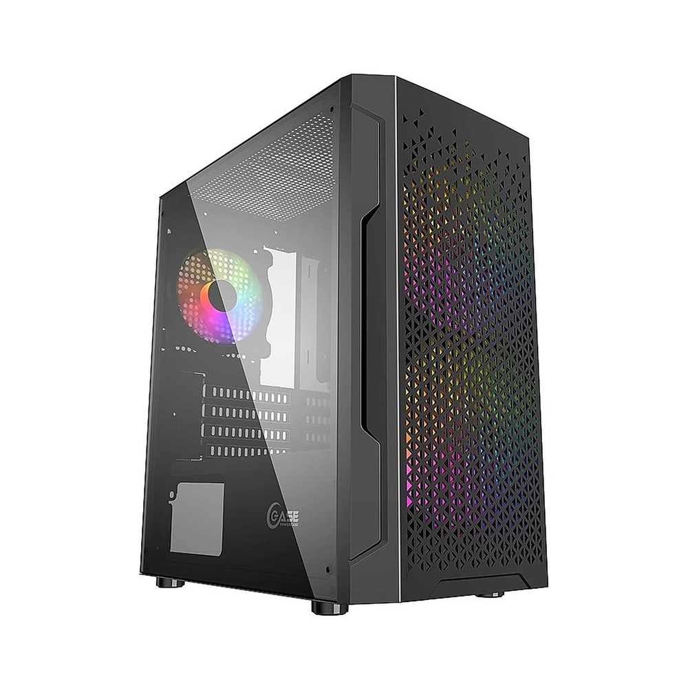 Корпус Powercase Mistral Micro Z3B Mesh LED, черный