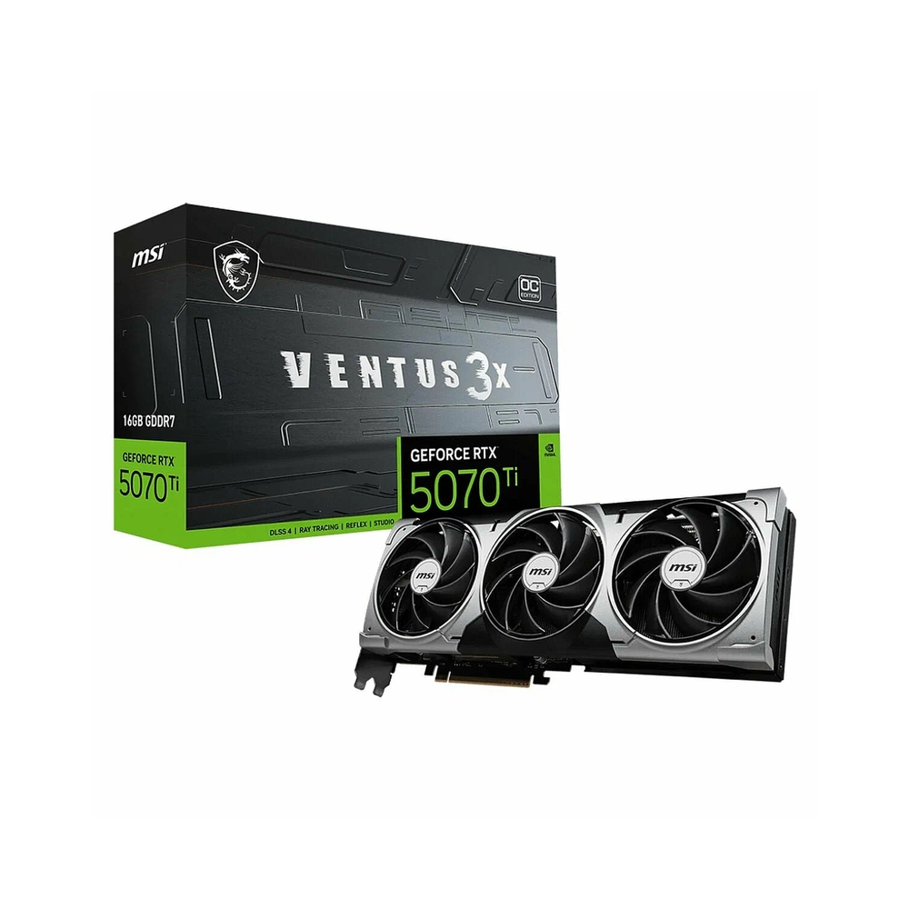 Видеокарта MSI RTX5070Ti 16G VENTUS 3X OC 16GB GDDR7 256bit 3xDP HDMI 3FAN RTL