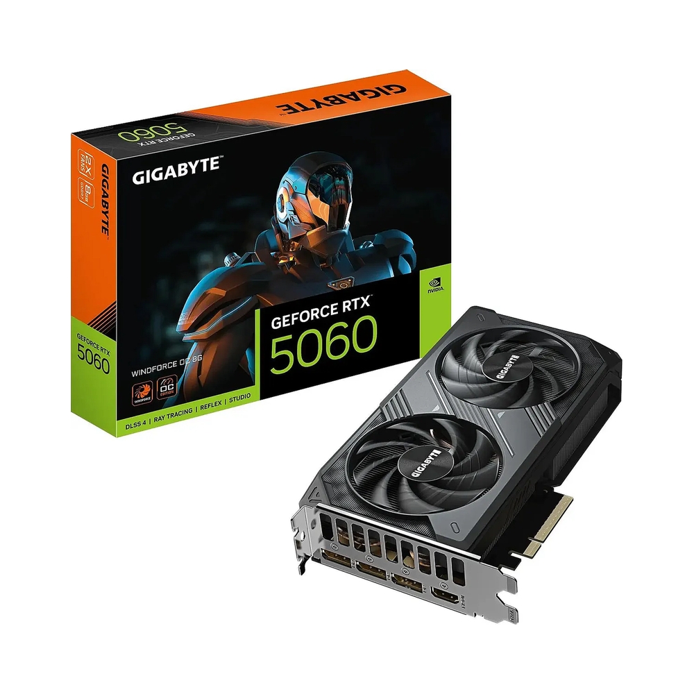 Видеокарта GIGABYTE GeForce RTX 5060 WINDFORCE OC [GV-N5060WF2OC-8GD]