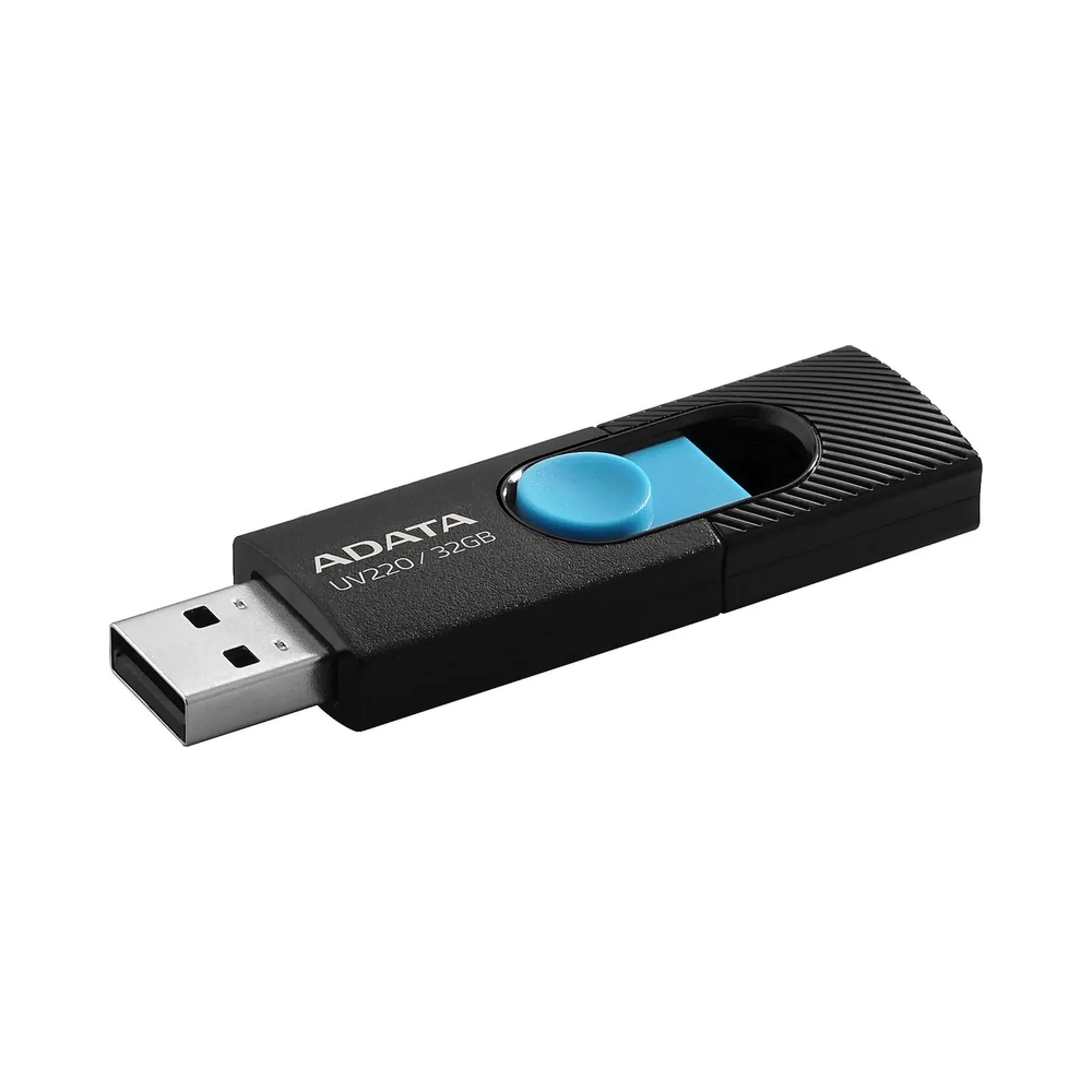 Флеш накопитель ADATA UV220 32GB, USB 2.0, черный/голубой