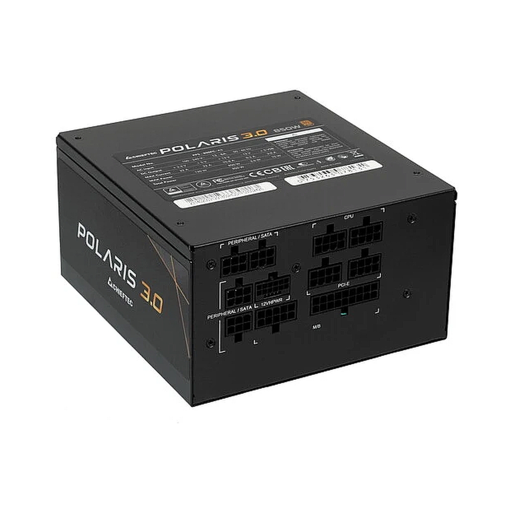Блок питания Chieftec Polaris 3.0 PPS-850FC-A3 (ATX 3.0, 850W, 80 PLUS GOLD, Active PFC, 140mm fan, Full Cable Management, Gen5 PCIe) Retail