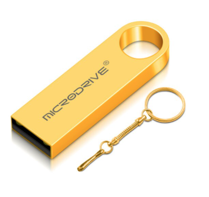 Usb Flash 2.0 MicroDrive 8Gb Big Metal Gold