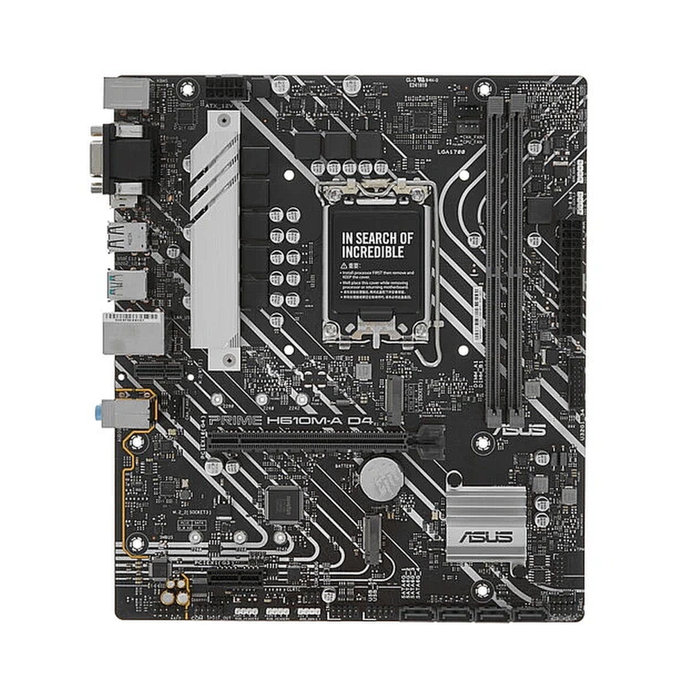 Материнская плата ASUS PRIME H610M-A-CSM, LGA1700, H610, 2*DDR5, VGA + DP + HDMI, 4 SATA 6, 2*M.2, USB 3.2, USB 2.0, mATX; 90MB1G20-M0EAYC