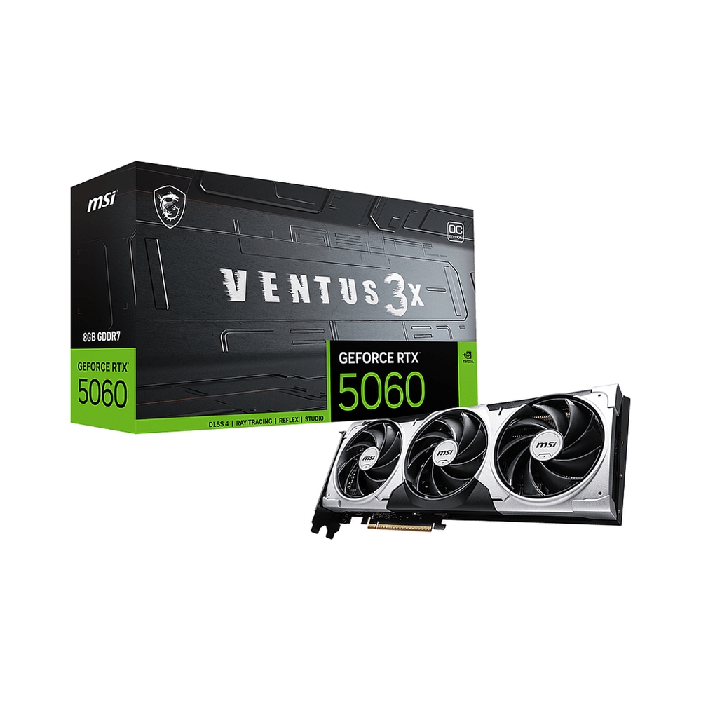 Видеокарта MSI GeForce RTX 5060 VENTUS 3X OC [RTX 5060 8G VENTUS 3X OC]