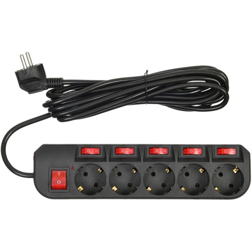 Сетевой фильтр Buro 500SH-5-B 5м (5 розеток) черный