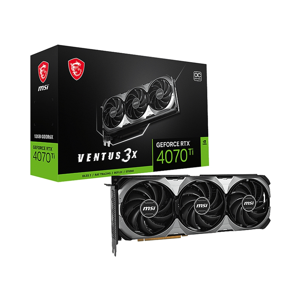 Видеокарта MSI GeForce RTX 4070 Ti VENTUS 3X E1 OC [GeForce RTX 4070 Ti VENTUS 3X E1 12G OC]
