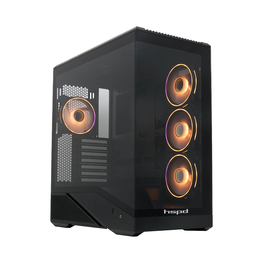 Корпус HSPD F711-TGBK-ARGB, черный