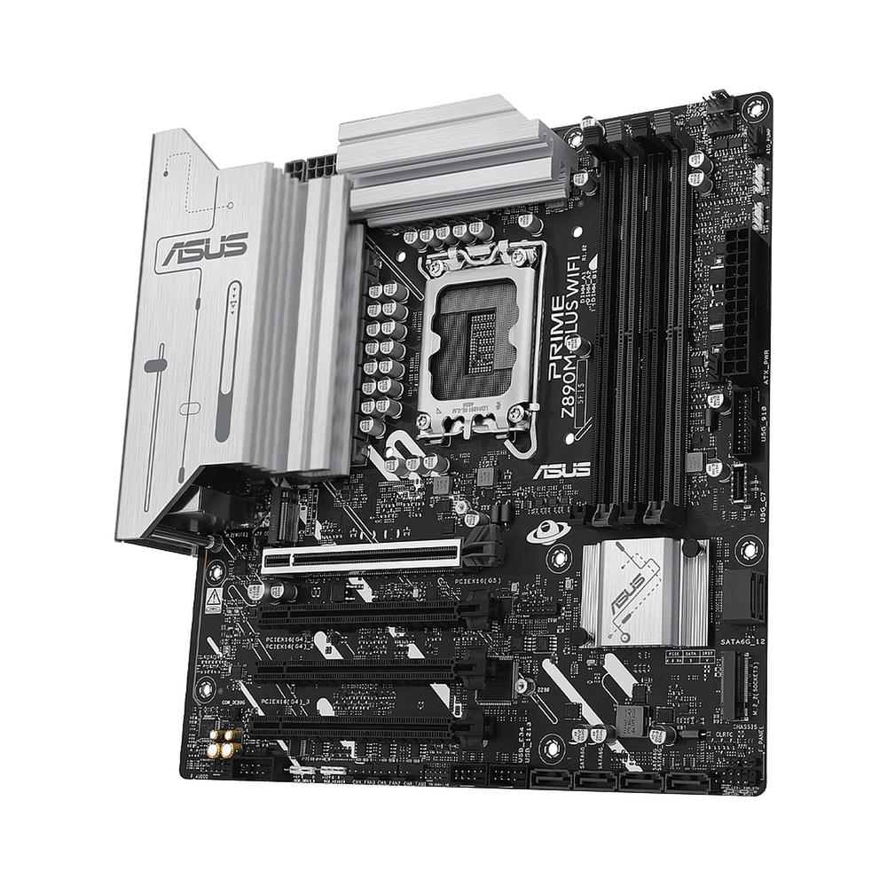 Материнская плата ASUS PRIME Z890M-PLUS WIFI, LGA1851, Z890, 4*DDR5, 6*SATA, 3*M.2, 5*USB 3.2, 4*USB 2.0, Type-C, 3*PCIx16, HDMI+DP, mATX