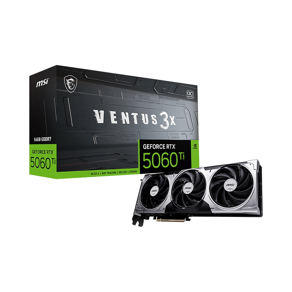 Видеокарта MSI GeForce RTX 5060 Ti VENTUS 3X OC [RTX 5060 Ti 16G VENTUS 3X OC]