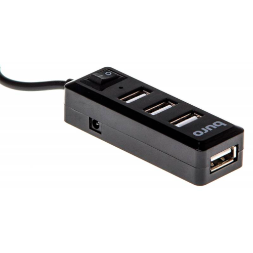 Разветвитель USB 2.0 Buro 4порт. черный
