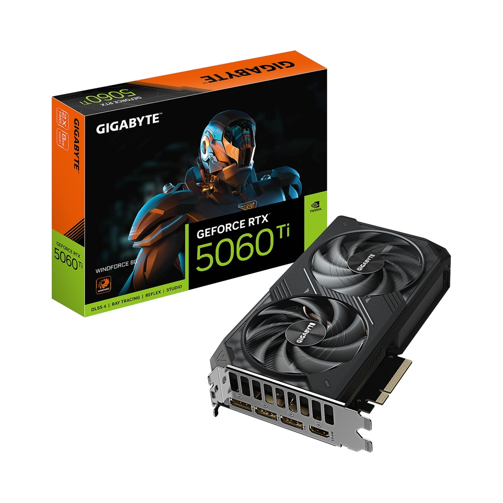 Видеокарта GIGABYTE GeForce RTX 5060 Ti WINDFORCE [GV-N506TWF2-8GD]