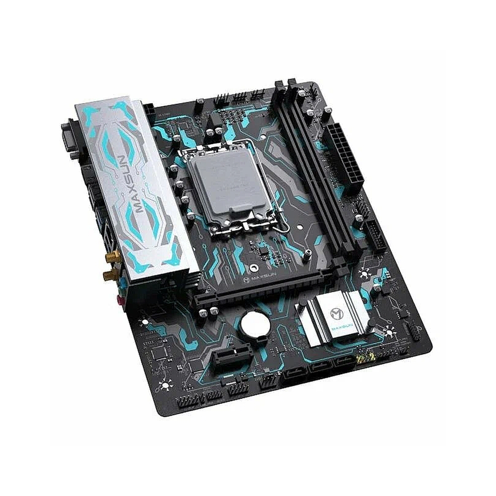 Материнская плата Maxsun MS-B760M GAMING WIFI GANK V2 (Socket 1700, mATX, 2*DDR5, HDMI+DP, 3*SATA3, 1*M.2, 1xPCI-E x16 /1xPCI-E x4, 4*USB 2.0, 2*USB 3.2 GEN 2, LAN 1*1G,  Bluetooth,  Wi-Fi 802.11ax, RTL)