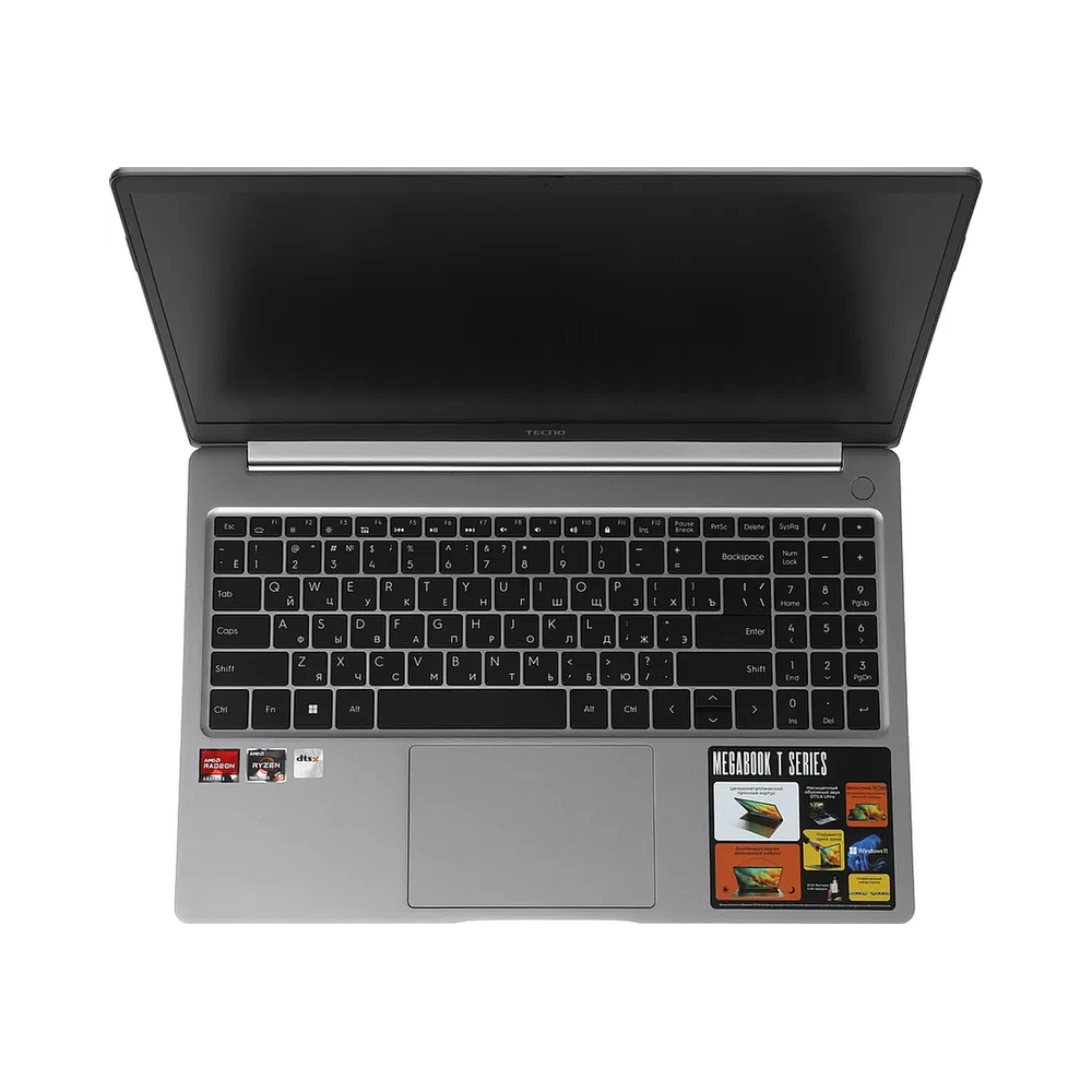 Ноутбук Tecno MegaBook T15DA Ryzen 5 7430U 8Gb SSD512Gb AMD Radeon Graphics 15.6" IPS FHD (1920x1080) Windows 11 Home grey WiFi BT Cam 6140mAh (71003300345) — KSKSHOP.RU