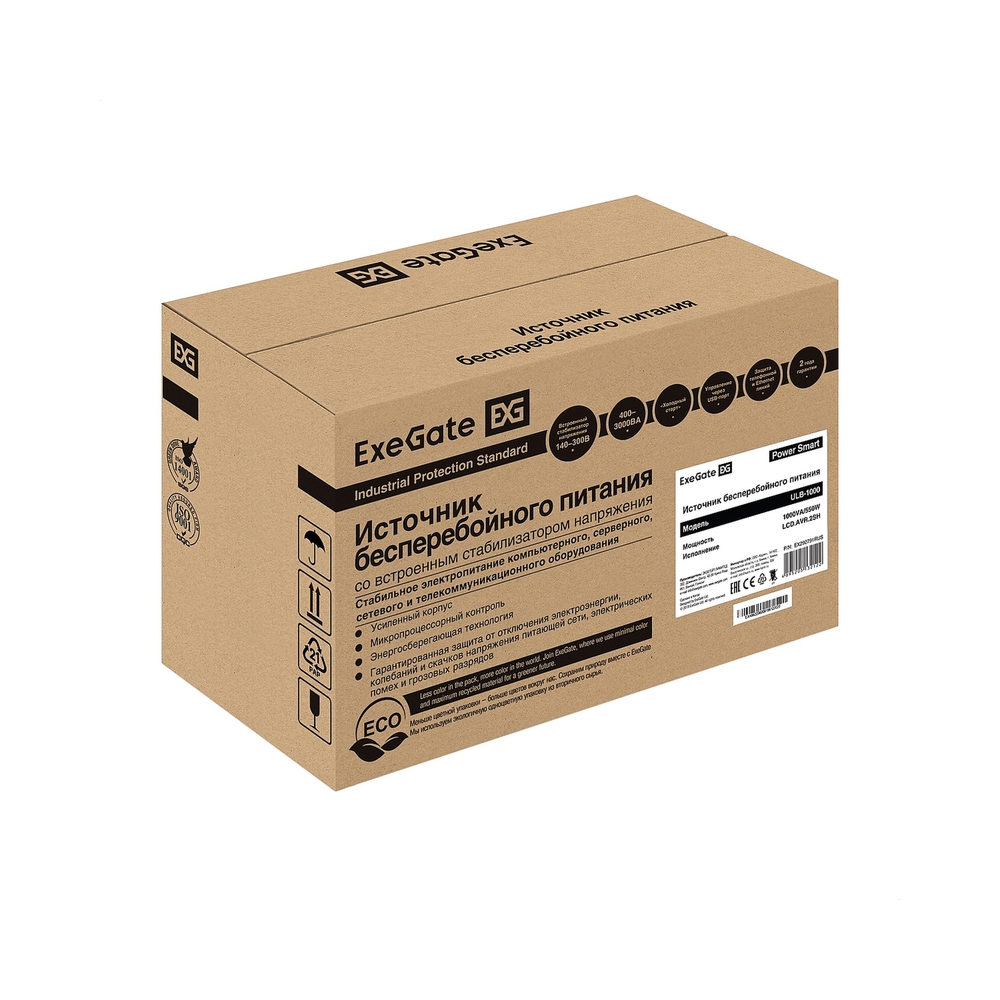 картинка ИБП ExeGate Power Smart ULB-1000.LCD.AVR.2SH [1000VA/550W] от магазина Одежда+