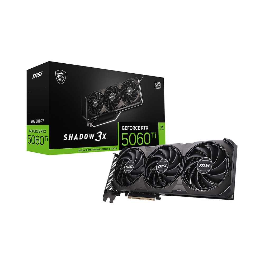 Видеокарта MSI GeForce RTX 5060 Ti SHADOW 3X OC CLASSIC [RTX 5060 Ti 8G SHADOW 3X OC CLASSIC] — KSKSHOP.RU