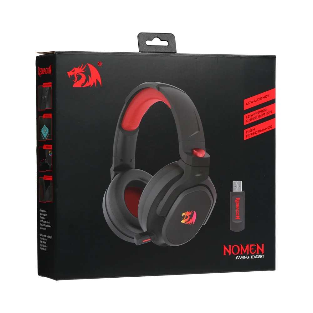 Беспроводные/проводные наушники Redragon Nomen RGB черный  slide 1 to 9 of 14 — KSKSHOP.RU
