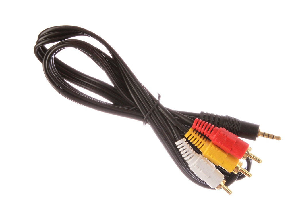 Кабель аудио ExeGate EX284945RUS EX-CCA-4P2R-2.0 (3.5mm Jack M/3xRCA M, 2м) — KSKSHOP.RU