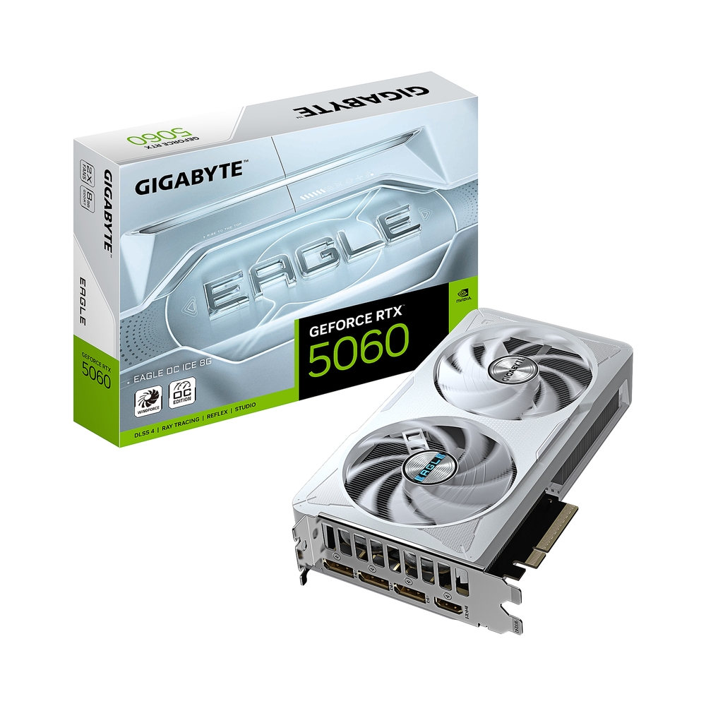 Видеокарта GIGABYTE GeForce RTX 5060 EAGLE ICE OC [GV-N5060EAGLEOC ICE-8GD] — KSKSHOP.RU