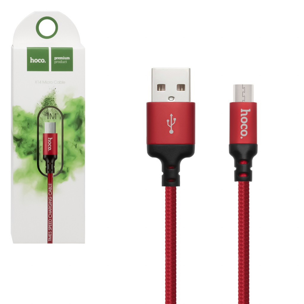 Кабель USB 2.0 hoco X14, AM/Type-C M, черно-красный, 1м — KSKSHOP.RU