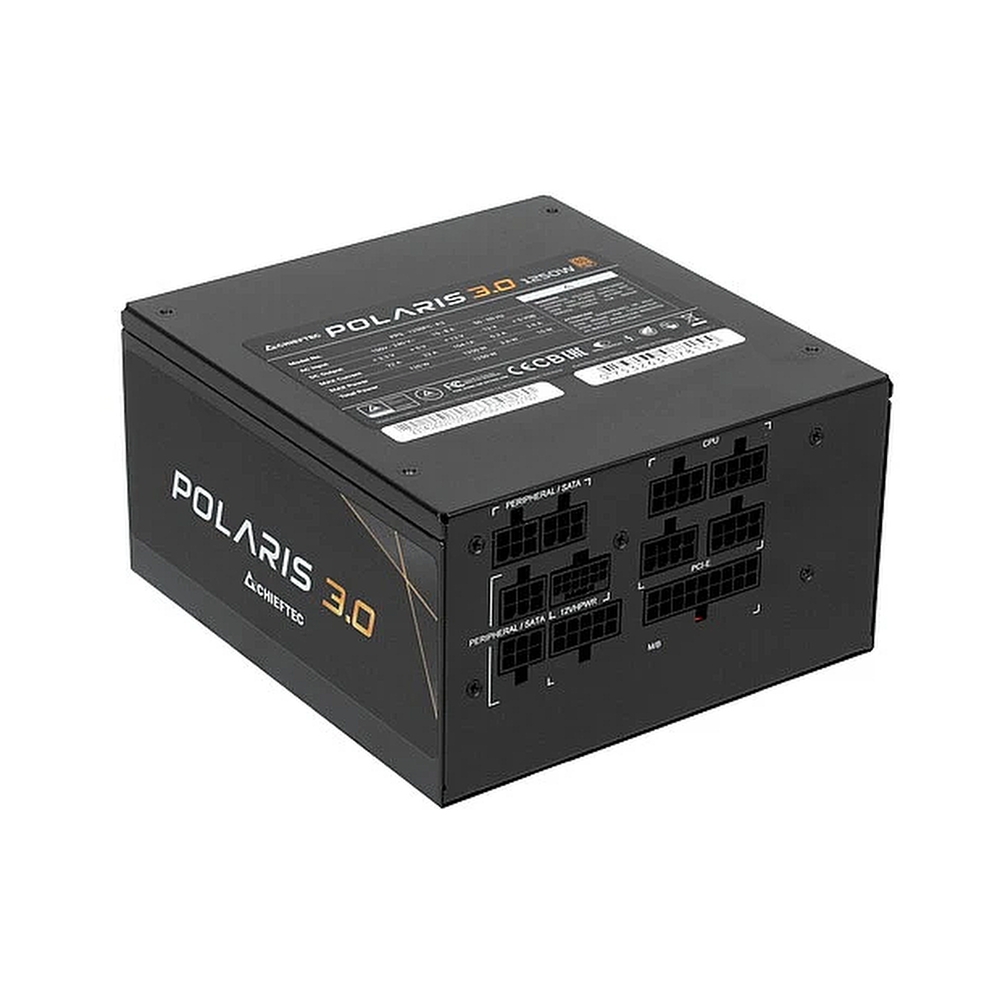 Блок питания Chieftec Polaris 3.0 PPS-1250FC-A3 (ATX 3.0, 1250W, 80 PLUS GOLD, Active PFC, 140mm fan, Full Cable Management, Gen5 PCIe) Retail — KSKSHOP.RU