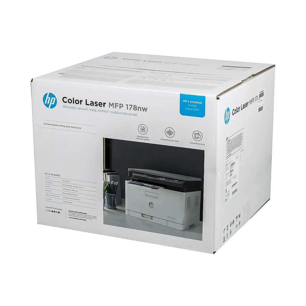 МФУ лазерный HP Color 178nw (4ZB96A), принтер/сканер/копир, A4 WiFi белый/серый — KSKSHOP.RU