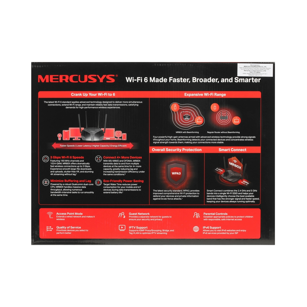 Wi-Fi роутер Mercusys MR80X — KSKSHOP.RU