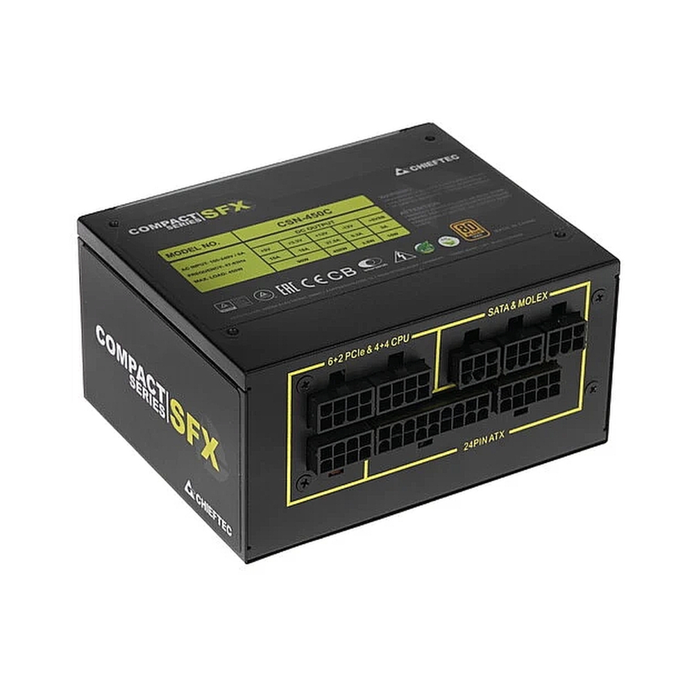 Блок питания Chieftec Compact CSN-450C (ATX 2.3, 450W, SFX, Active PFC, 80mm fan, 80 PLUS GOLD, Full Cable Management) Retail — KSKSHOP.RU
