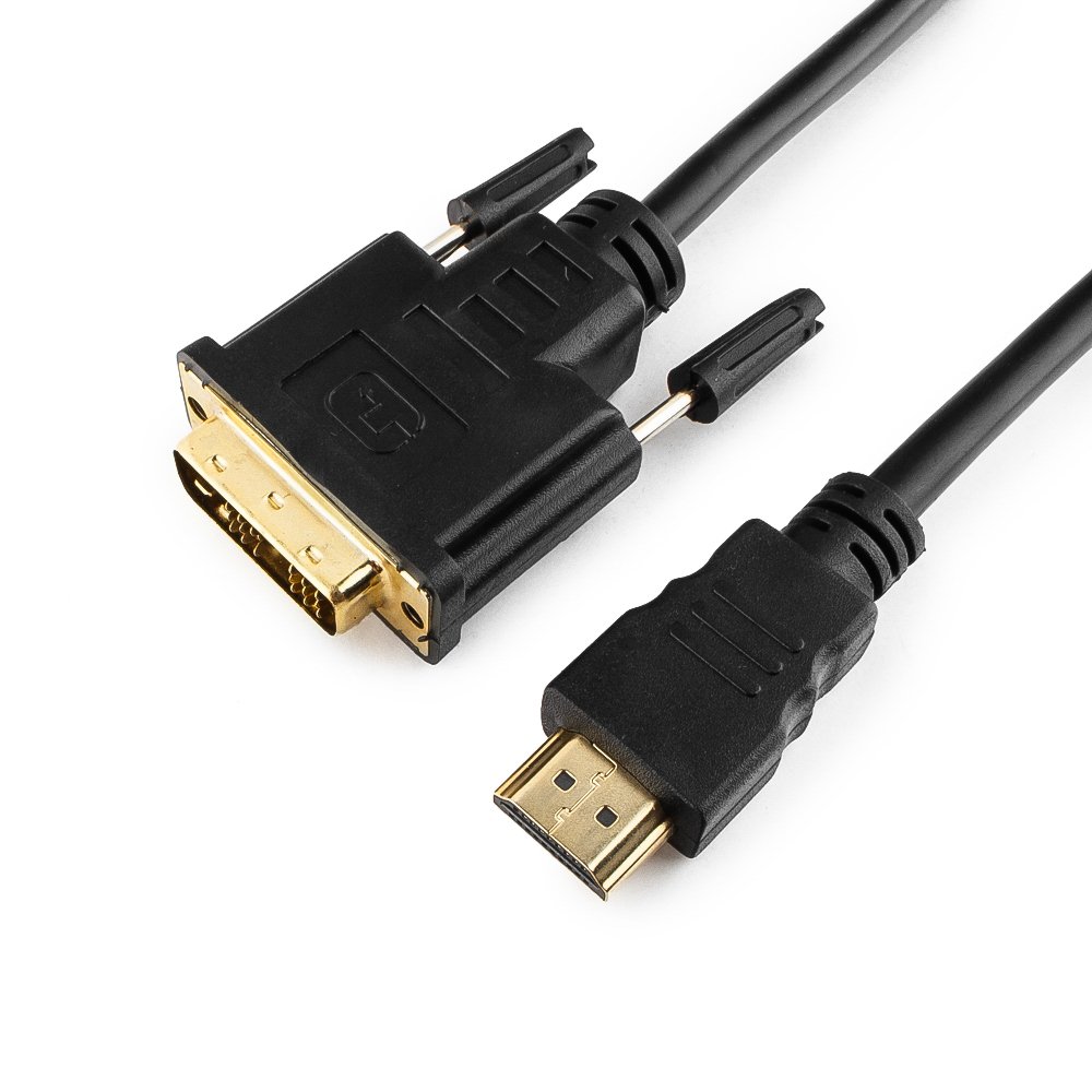 картинка Кабель HDMI-DVI Gembird, 1.8м, 19M/19M, single link, черный, позол.разъемы, экран CC-HDMI-DVI-6 от магазина Одежда+