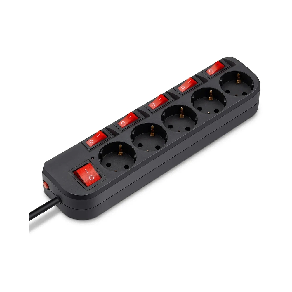 Сетевой фильтр Buro 500SH-1.8-SW-B 1.8м (5 розеток) черный — KSKSHOP.RU