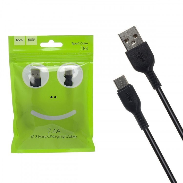 Кабель USB 2.0 hoco X13, AM/Type-C M, черный, 1м — KSKSHOP.RU