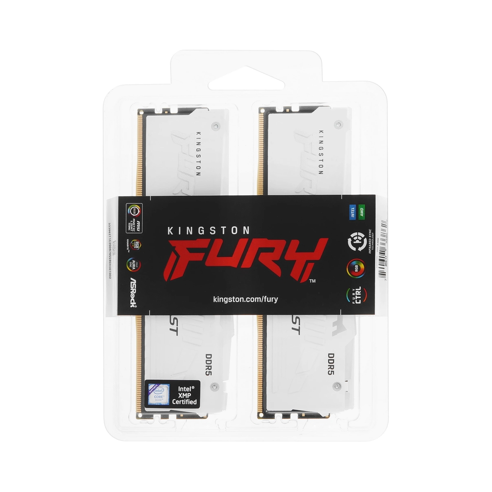 Оперативная память Kingston FURY Beast White RGB [KF552C40BWAK2-32] 32GB KIT D5 — KSKSHOP.RU