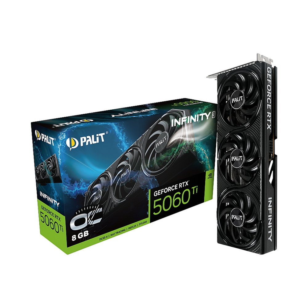 Видеокарта Palit GeForce RTX 5060 Ti 8GB Infinity 3 OC [NE7506TS19P1-GB2062S] — KSKSHOP.RU