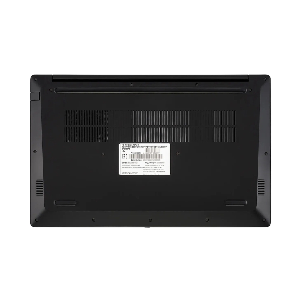 Ноутбук IRU Strato 15ALI Core i7 12650H 16Gb SSD512Gb Intel UHD Graphics 15.6" IPS FHD (1920x1080) FreeDOS black WiFi BT Cam 6000mAh (2084776) — KSKSHOP.RU