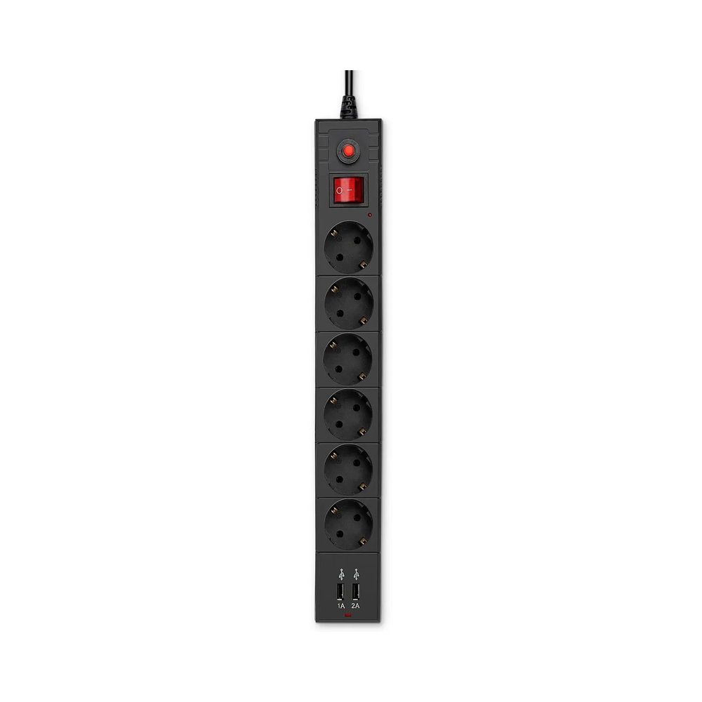 картинка Сетевой фильтр Buro BU-SP3_USB_2A-B 3м (6 розеток) черный (коробка) от магазина Одежда+