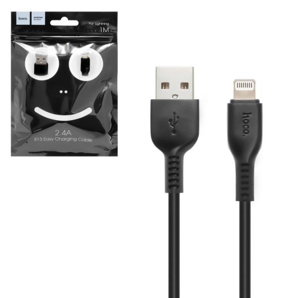 Кабель USB 2.0 hoco X13, AM/Lightning M, черный, 1м — KSKSHOP.RU