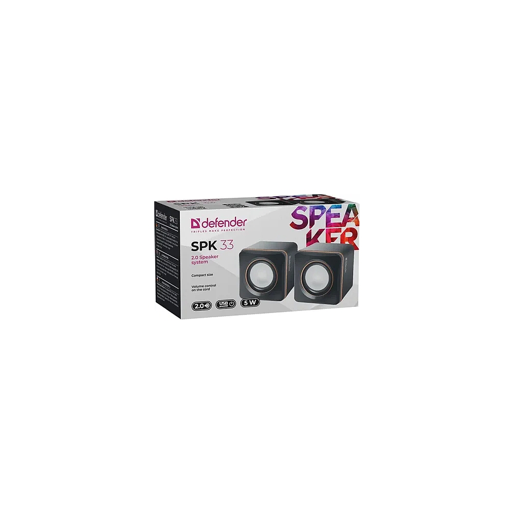 Колонки DEFENDER SPK 33 (2.0 ,5 Вт, питание от USB) — KSKSHOP.RU
