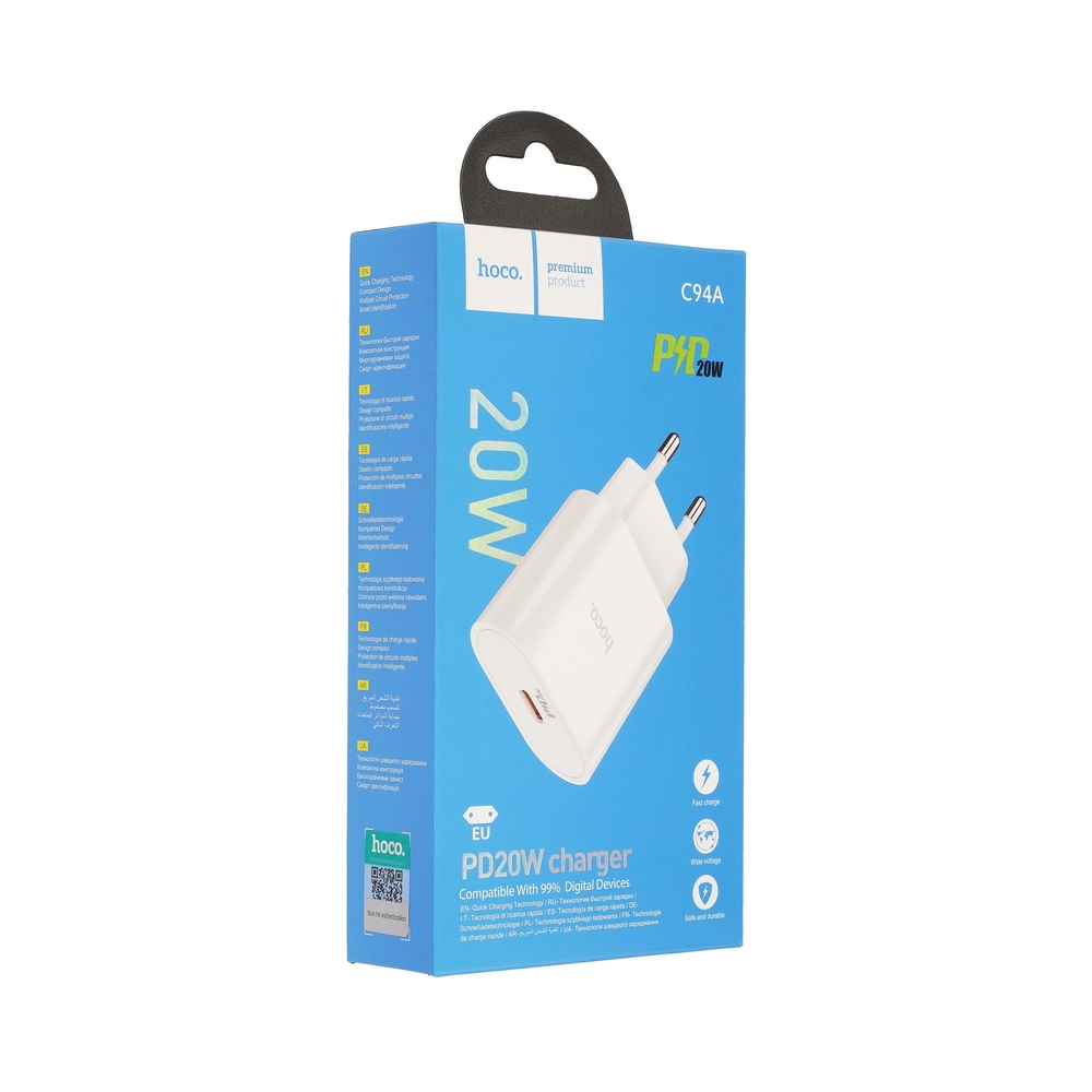 Зарядное устройство Hoco C94A lightning, 3.0A, 20W, белый — KSKSHOP.RU