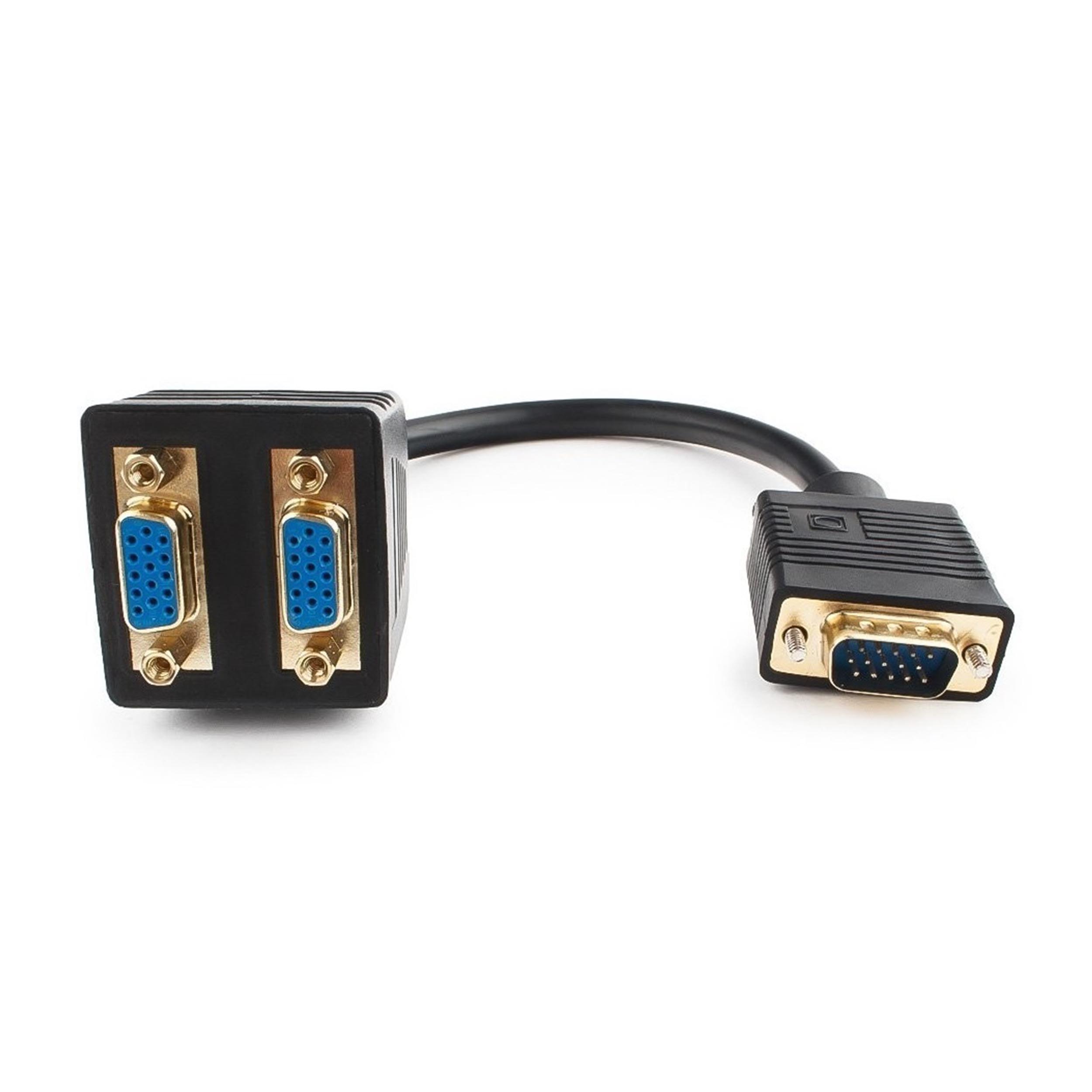 картинка Разветвитель VGA Cablexpert CC-VGAX2-20CM, HD15M/2x15F, 1 PC - 2 монитора от магазина Одежда+