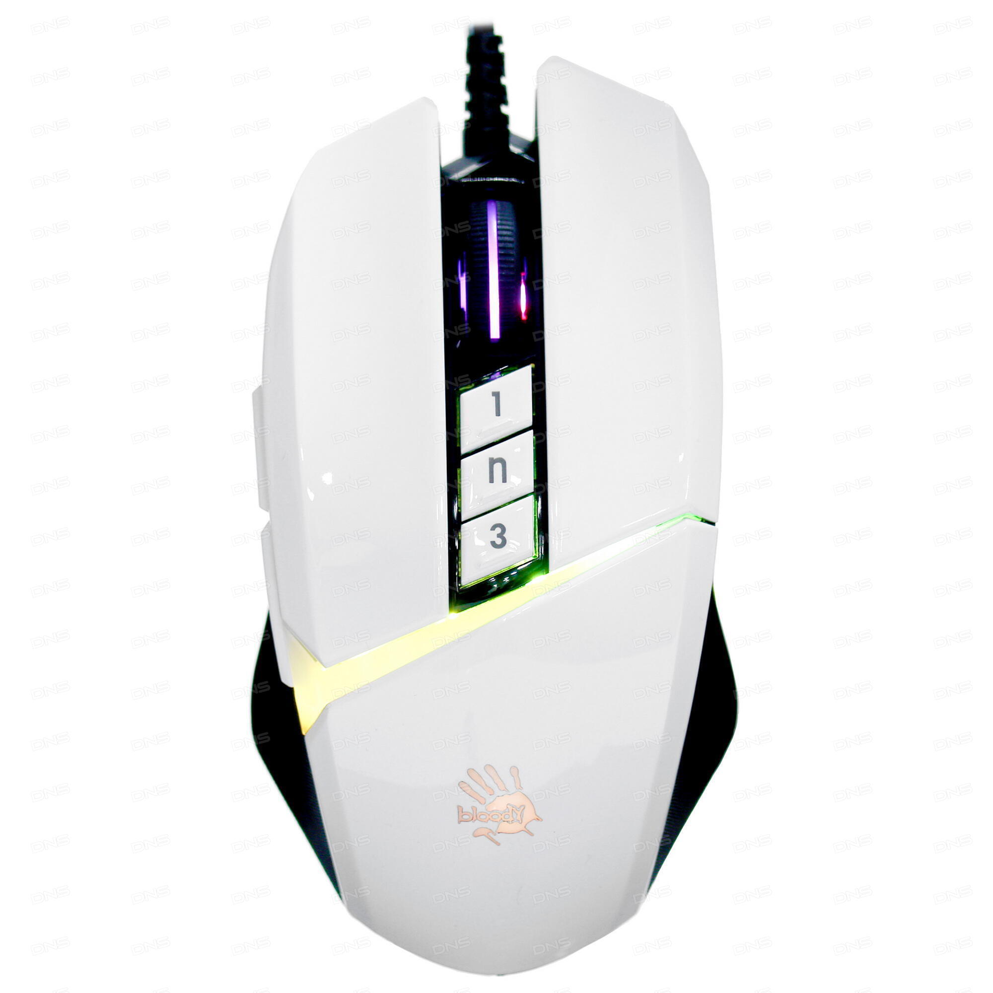 картинка Мышь A4Tech Bloody W60 Max белый оптическая (10000dpi) USB (10but) от магазина Одежда+