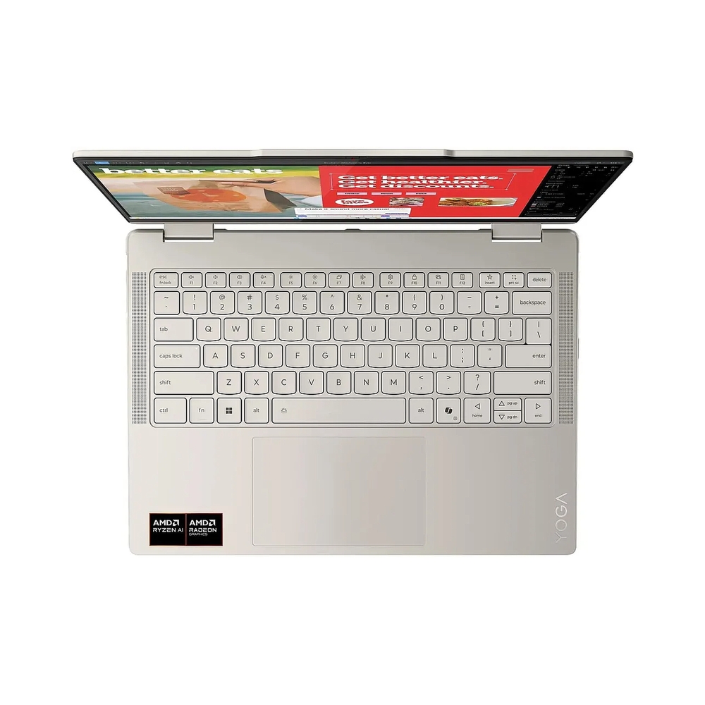 Ноутбук Lenovo Yoga 7 14AKP10 Ryzen AI 5 340 24Gb SSD1Tb AMD Radeon 840M 14" OLED Touch WUXGA (1920x1200) Windows 11 Home beige WiFi BT Cam (83JR005YRK) — KSKSHOP.RU