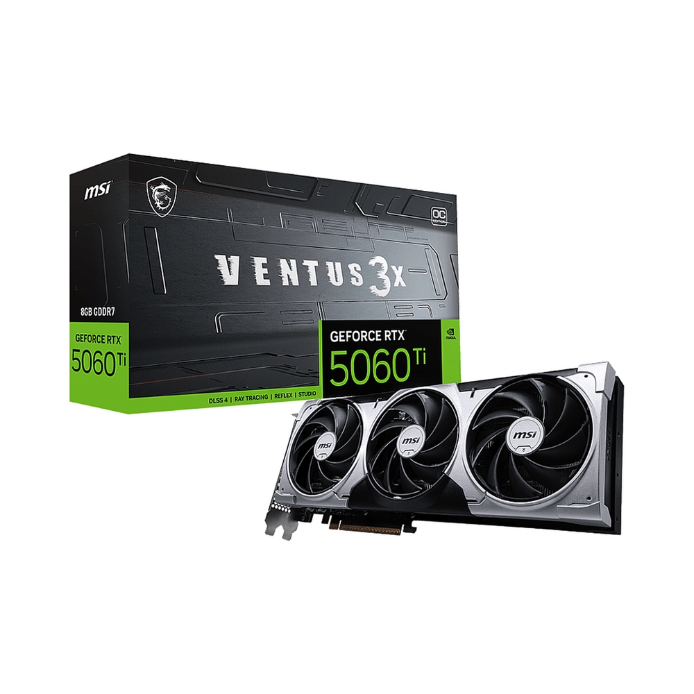 Видеокарта MSI GeForce RTX 5060 Ti VENTUS 3X OC [RTX 5060 Ti 8G VENTUS 3X OC] — KSKSHOP.RU
