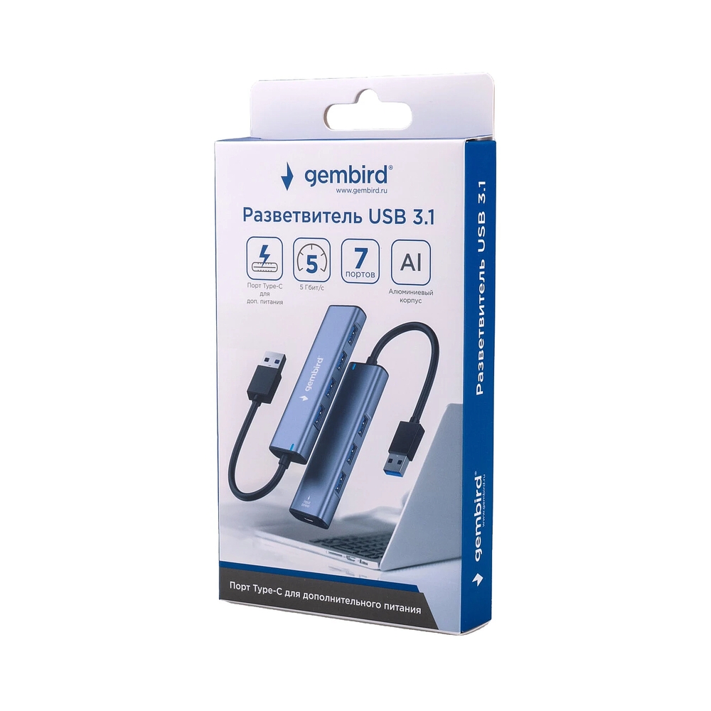 USB-концентратор Gembird UHB-U3P7-01 — KSKSHOP.RU