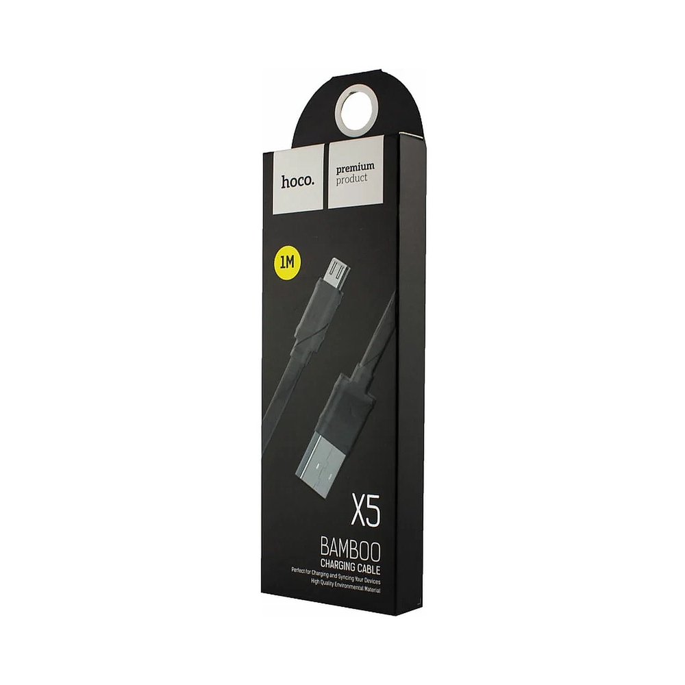 Кабель USB 2.0 hoco X5 бамбук, AM/microBM, черный, 1м — KSKSHOP.RU