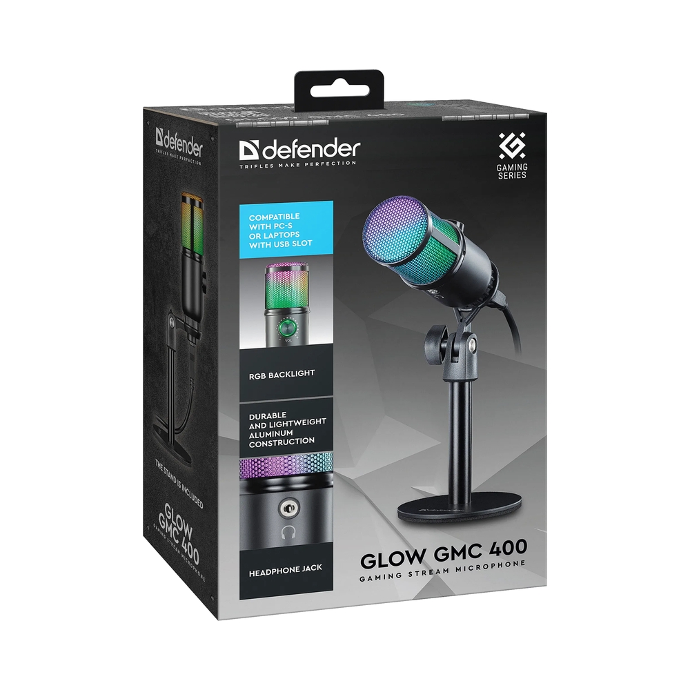 Игровой микрофон Defender Glow GMC 400, черный — KSKSHOP.RU